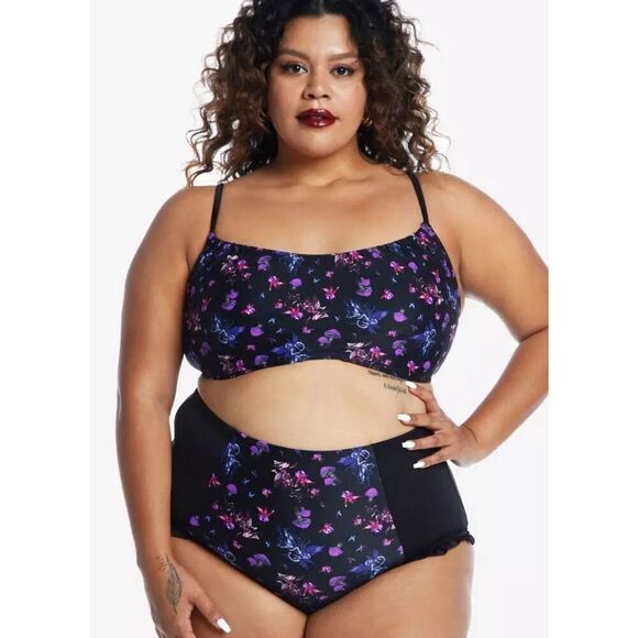 Hot Topic Fairies By Trick Purple Cinched Swimsuit Bikini Plus Size 2 - Picture 1 of 8